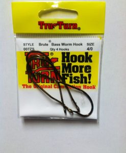 tru turn brute bass worm hook 4 pk.