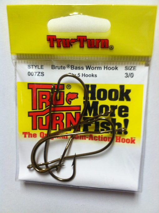tru turn brute bass worm hook 5 pk.