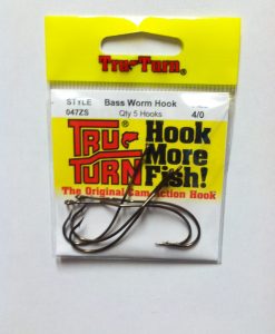 tru turn bass worm hook 5 pk. size 4/0