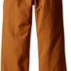carhartt big boys' adjustable waist dungaree pant, carhartt brown