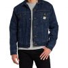 carhartt men's sherpa lined denim jean jacket