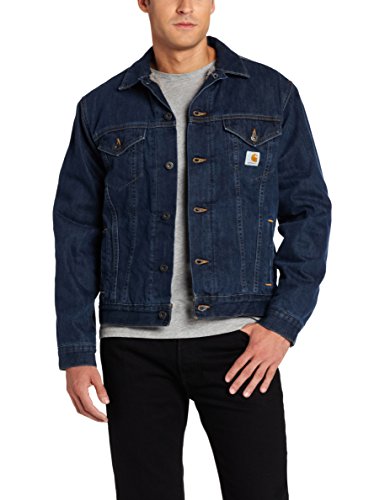 carhartt men's sherpa lined denim jean jacket