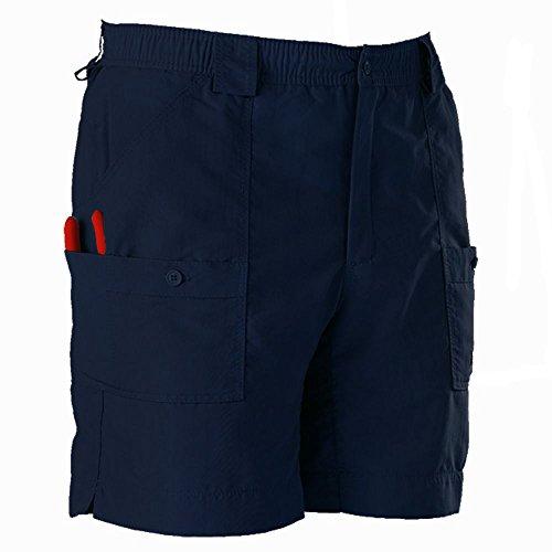 aftco bluewater m01l long traditional fishing shorts - navy blue -
