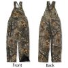 carhartt boy's realtree brown camouflage quilt lined bib overalls