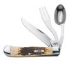case cutlery 00052 knife with stainless steel blades amber bone
