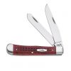 case cutlery 783 case pocket worn old red trapper pocket knife with stainless steel blades, old red bone
