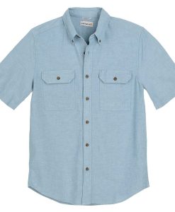 carhartt men's short-sleeve chambray shirt