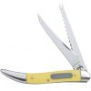 case cutlery 00120 fishing knife with stainless steel blades yellow synthetic