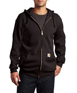 carhartt men's midweight sweatshirt hooded zip front original fit k122 black