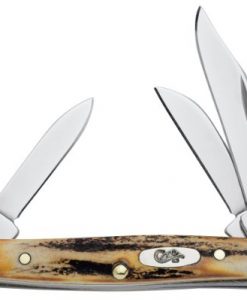 case cutlery 178 case small stockman pocket knife with stainless steel blades, small, stag