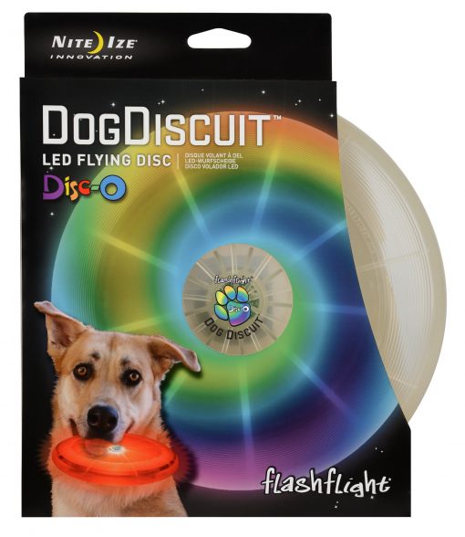 nite ize flashflight dog discuit - led light-up flying disc