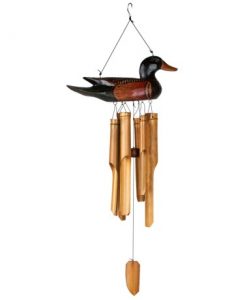 woodstock chimes wood mallard duck bamboo chime - hand carved