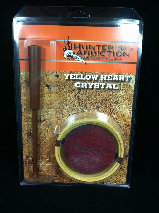 hunter's addiction yellow heart crystal - custom turkey call