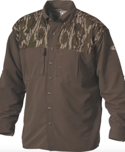 Drake Men's Two-Tone Vented Wingshooter's L/S Shirt
