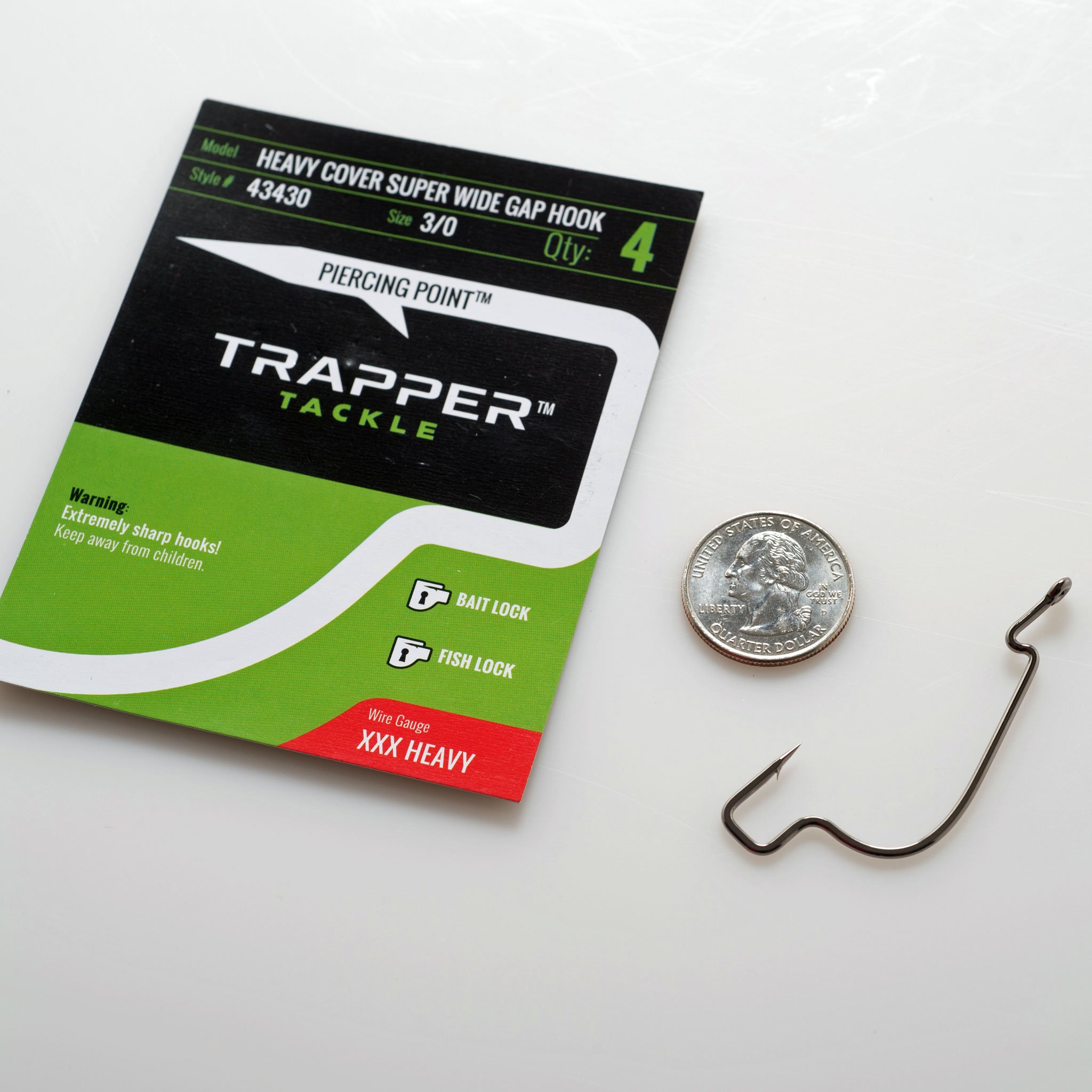 Trapper Heavy Cover Offset Super Wide Gap Fishing Hooks