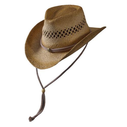Turner Hats Outback Hat You’ll be ready for adventure in this woven raffia hat that features a 3.75” brim with memory wire to customize the shape. Ideally suited for windy conditions or intense activity, the hat’s adjustable chin-cord wraps around the crown and through eyelets to keep it secure.