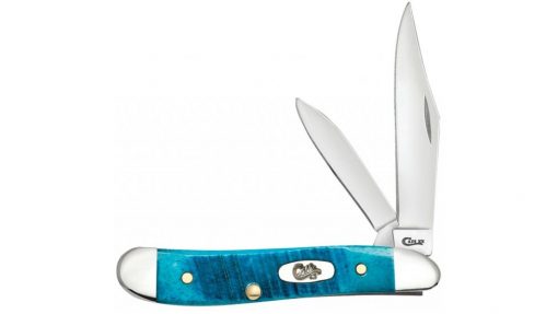 Caribbean Blue Bone Sawcut Jig Case Knife