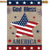 Briarwood Lane God Bless America Star Burlap House Flag #HFBL-H01167