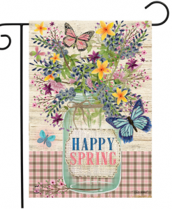 Briarwood Lane Happy Spring Mason Jar Garden Flag #GFBL-G01213