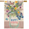 Briarwood Lane Happy Spring Mason Jar House Flag #H01213