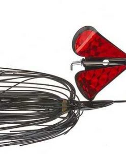 Prototype Lures Guerrilla Buzz 3/8 Oz - Black With Black Blade Red Prism Tape # PGB38-12