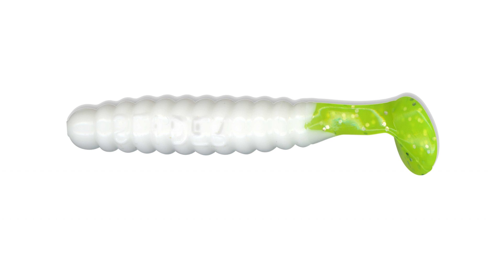 thumbnail image 2 of 50 Pack 2.5" Soft Plastic Grubs - Pearl Glow, Handmade Fishing Lures For Crappie, Bass, Walleye 2 of 5