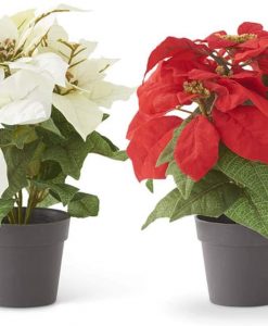 K&K Interiors Assorted 10.75 Inch Red And White Poinsettias #53388A