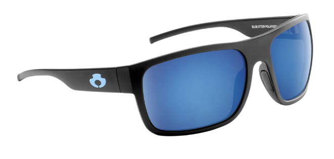 Blue Otter Polarized Sunglasses Rabun Matte Black-Pacific Blue Nylon #3403