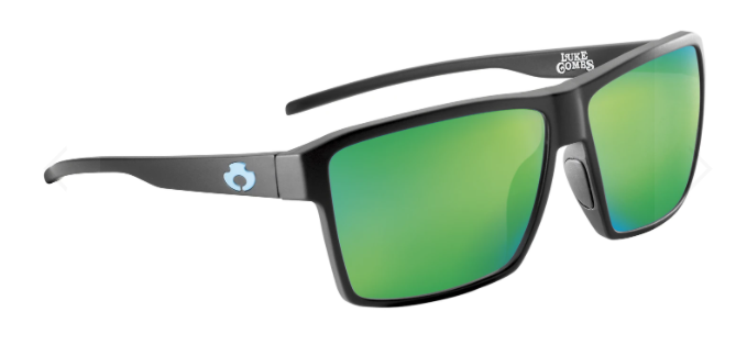 Blue Otter Polarized Sunglasses Luke Combs Edition Watauga Matte Black-Palm  Green Nylon #3309