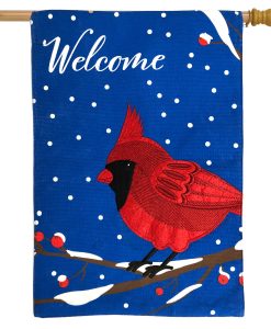 Briarwood Lane Cardinal Burlap Welcome House Flag #H01383