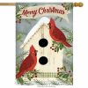 Briarwood Lane Christmas Cardinal Birdhouse House Flag # H00702