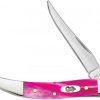 Case Knife Case Small Texas Toothpick Knife Pink Pearl Kirinite #CK17862