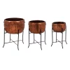 Evergreen Set of 3 Copper Planters With Stand #8PMTL5200