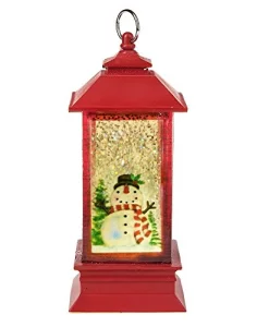 Ganz Lighted LED Lantern With Snowman Mini Shimmer Water Globe #127881