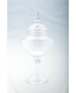 K & K Interiors 16" Clear Glass Apothecary Jar With Lid #17357A-2