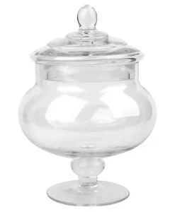 K & K Interiors 9.5" Clear Glass Apothecary Jar #17357A-1