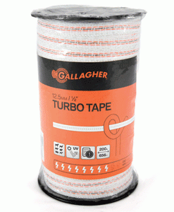 GALLAGHER TAPE TURBO WHT 12.5MM 200M