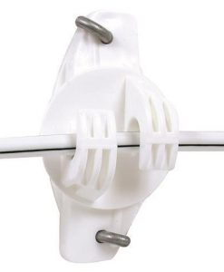 Gallagher HD Wood Post Wide Jaw Claw Insulator - White #G67614