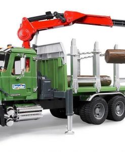 Bruder MACK Granite Timber Truck w/ Loading Crane & 3 Trunks #BT2824