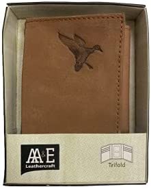 AA&E Leathercraft Cherokee Leather Trifold Wallet With Duck Embossed Emblem - Tan #314350270