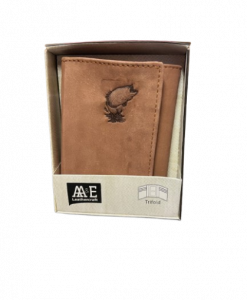 AA & E Leathercraft LLC Tan Cherokee Leather Trifold Fish #314353270