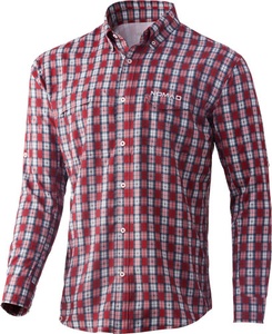 Nomad Stretch Lite Plaid Long Sleeve Shirt - Red #N1500048410