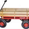 Speedway Red Wagon With Wood Sides #52178
