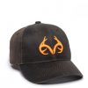Outdoor Cap Brown Hat with Orange Realtree Logo #TRT84B