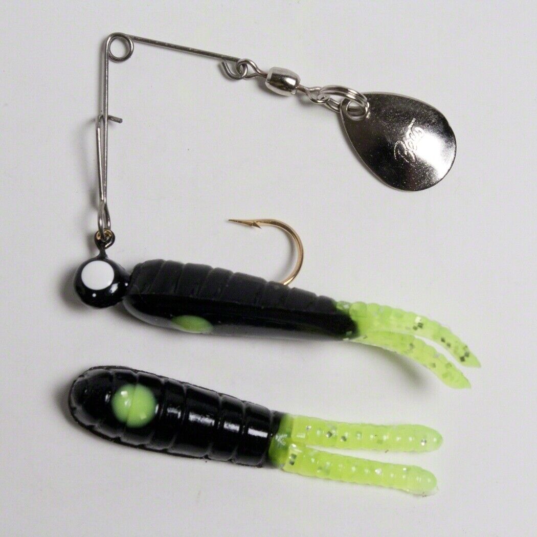 Betts Spin Split Tail Lure 1 1/32 Oz Black And Chartreuse #021ST-34