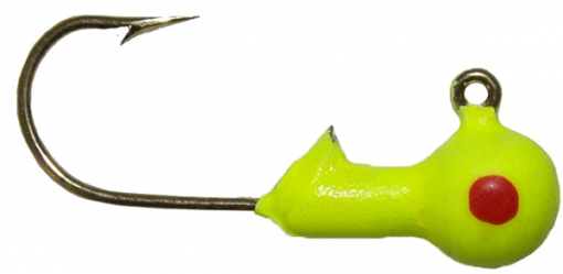 Big Bite Bait Jig Head Hook - 1/16 - Chartreuse Red Eye #BBJ116-02