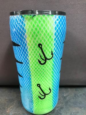 Custom Dipped Fish Double Walled Stainless Tumbler