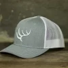 Hunt to Harvest Signature Hat Heather Grey and White #R112