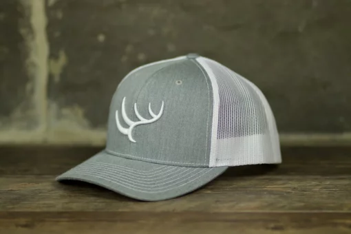 Hunt to Harvest Signature Hat Heather Grey and White #R112