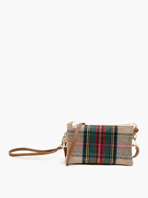 Jen & Co Riley Plaid Crossbody Tan